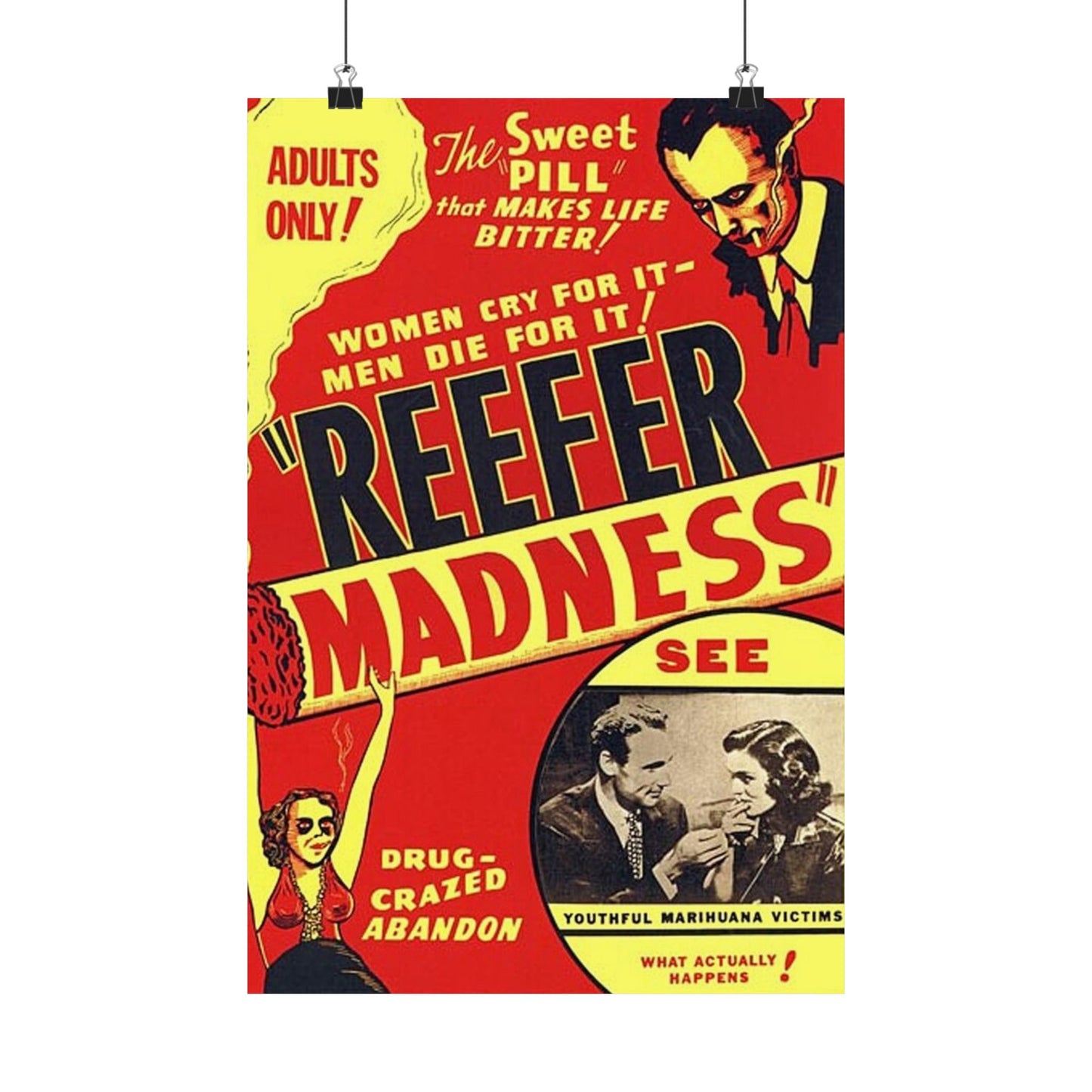 Vintage Reefer Madness Poster - Matte Vertical Print