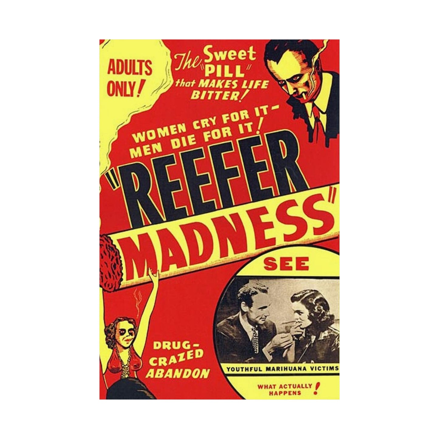 Vintage Reefer Madness Poster - Matte Vertical Print