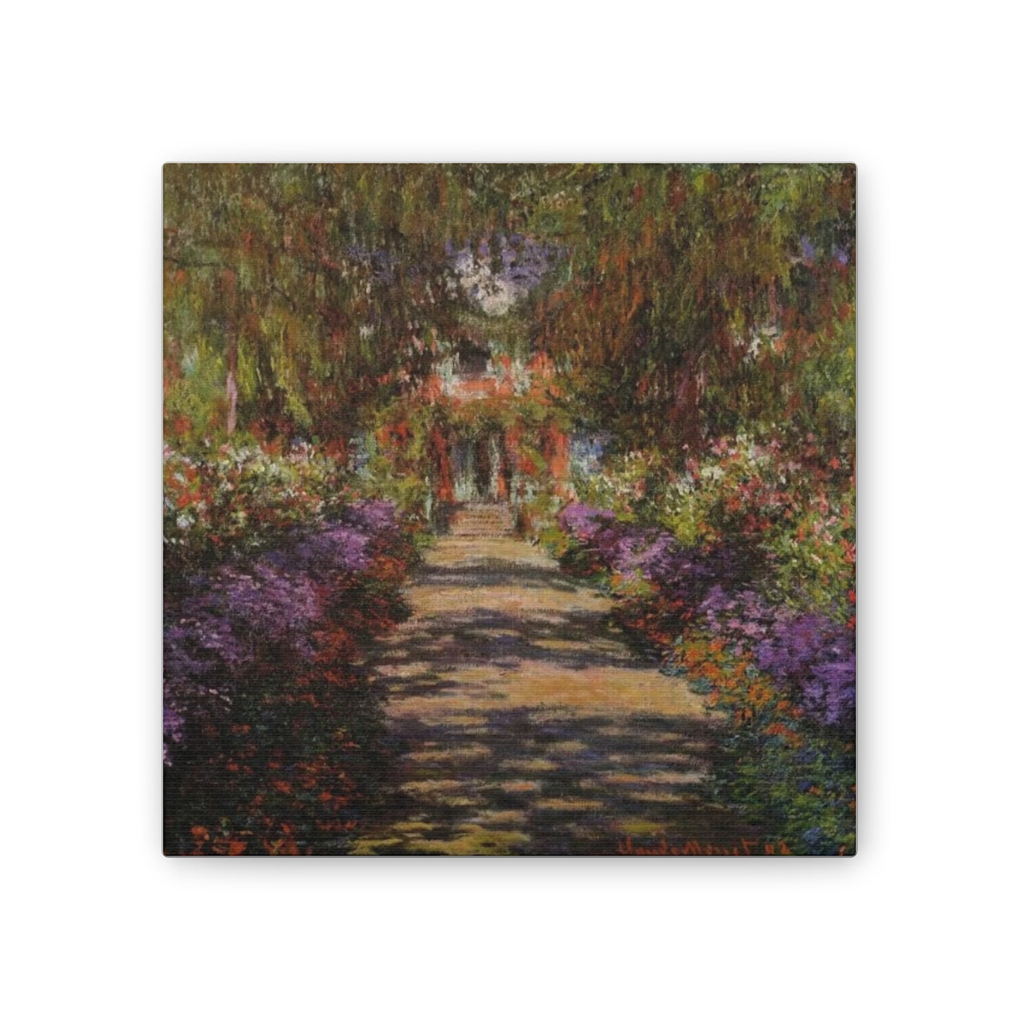 Monet Pathway Canvas Wall Art - Floral Landscape Decor