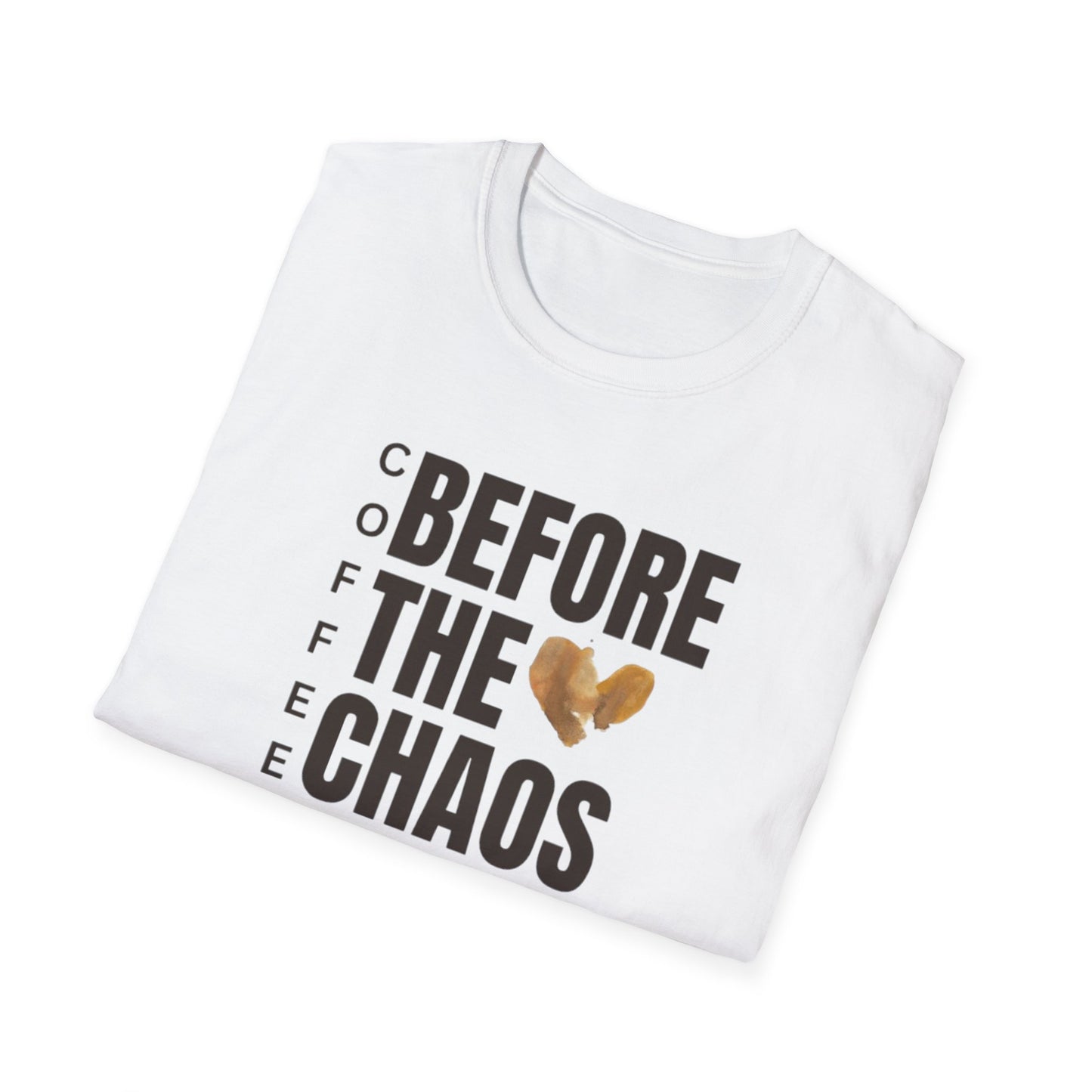 Coffee Before the Chaos Unisex Softstyle T-Shirt - Perfect for Coffee Lovers