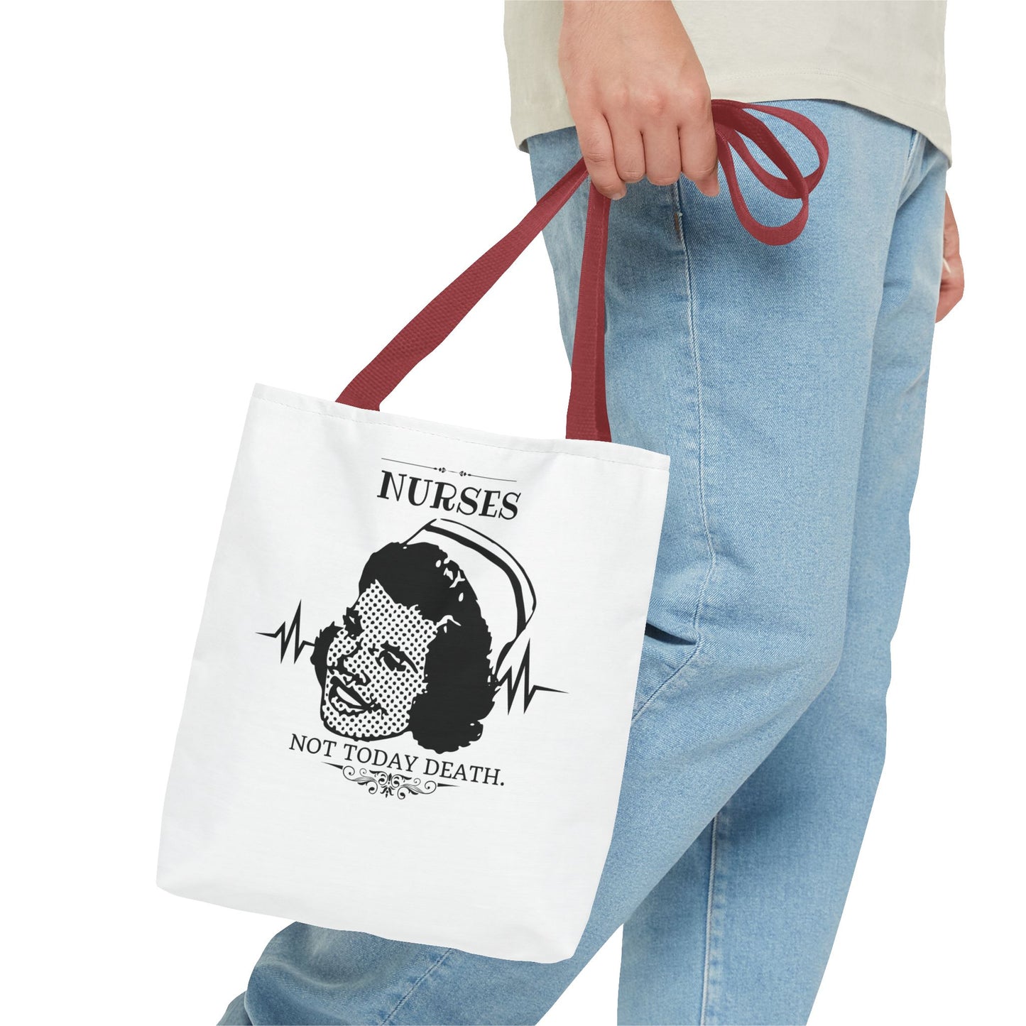 Nurses Tote Bag - "Not Today Death" Fun Design for Healthcare Heroes