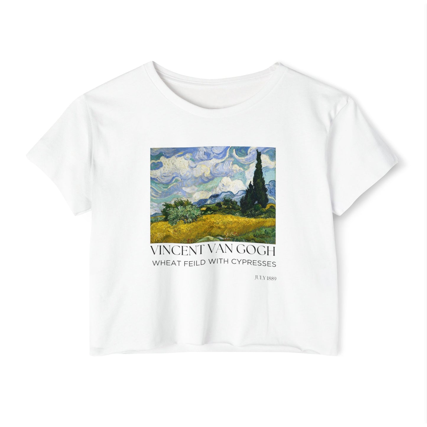 Van Gogh Inspired Women's Festival Crop Top - Art Tee for Celebrations