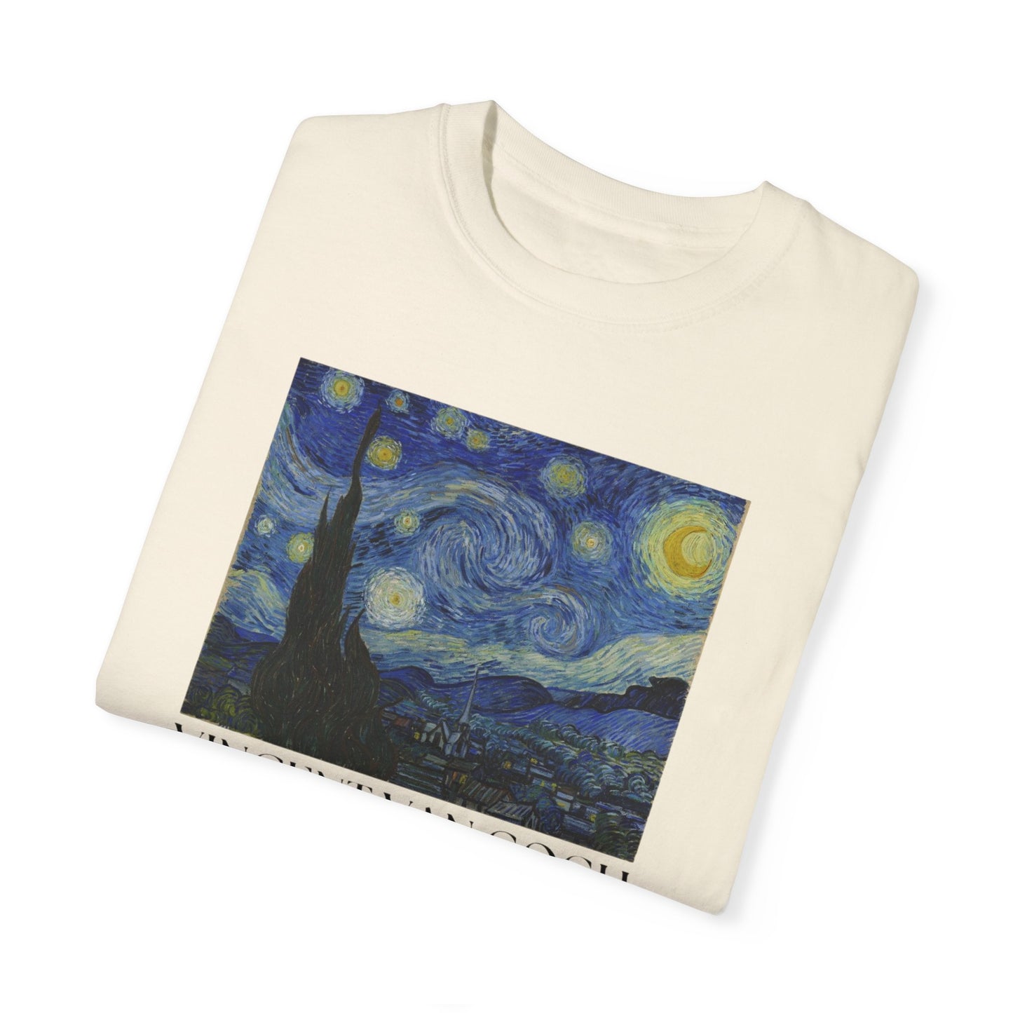 Vincent van Gogh Starry Night Unisex T-Shirt - Artistic Tribute in Garment-Dyed Cotton