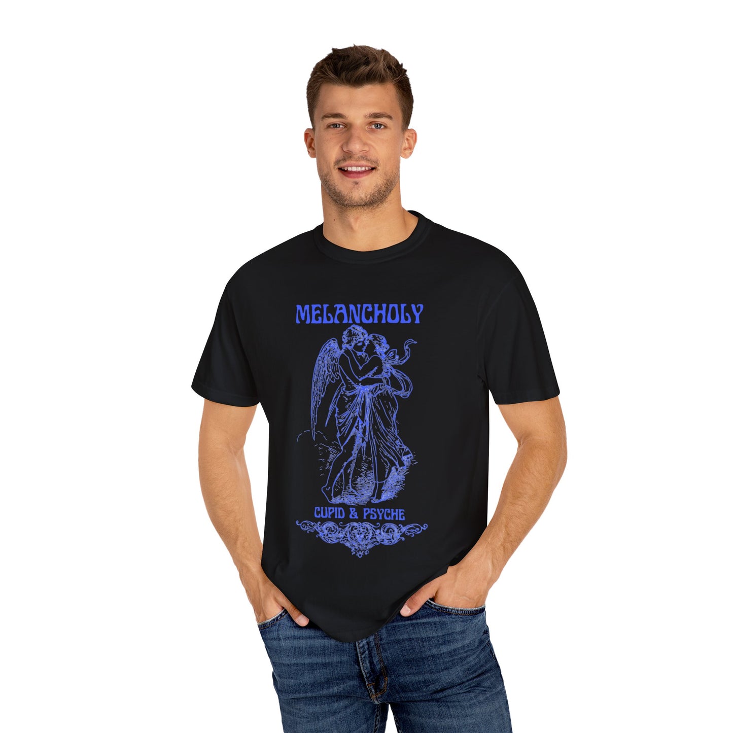 Melancholy Cupid & Psyche Unisex Garment-Dyed T-Shirt