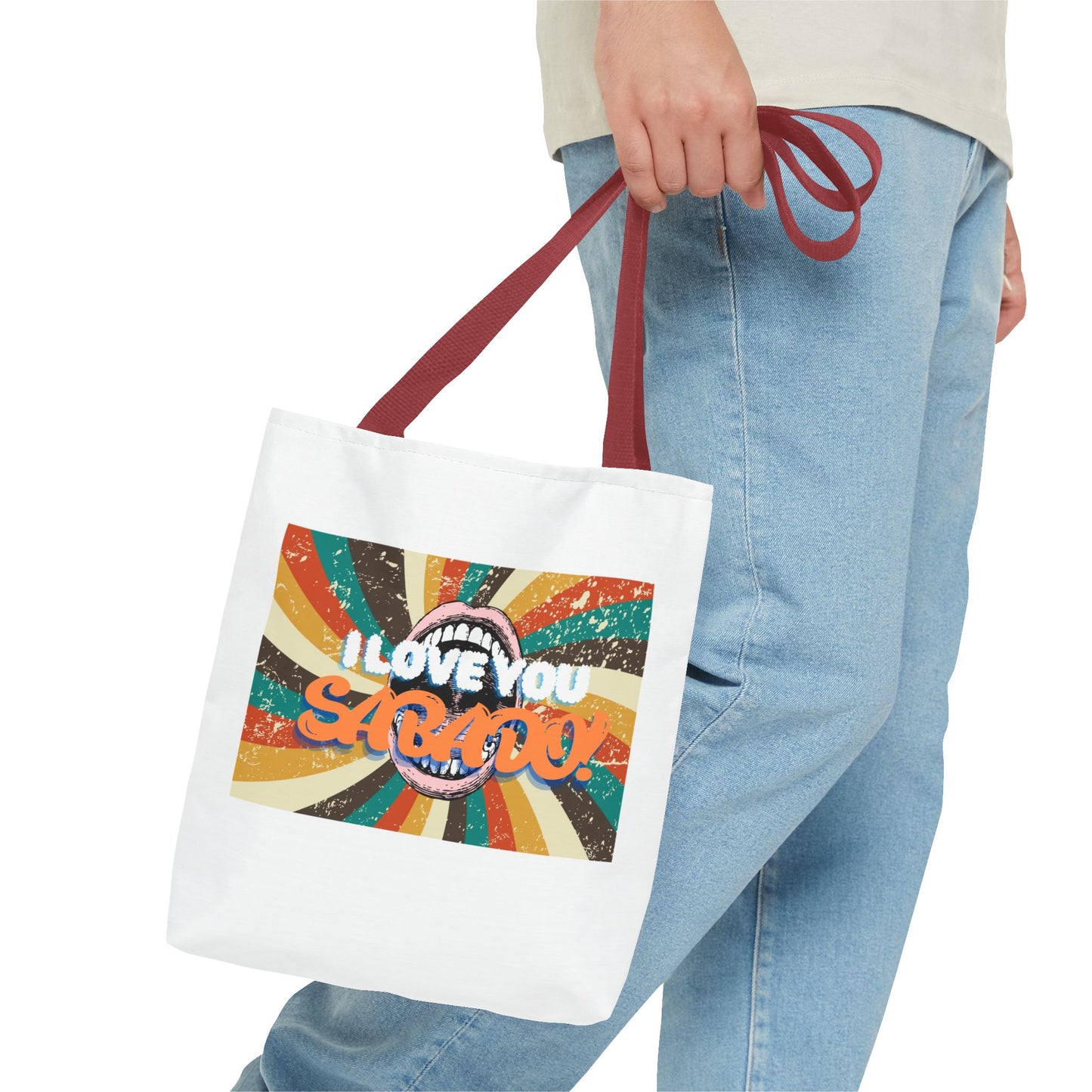 Retro Tote Bag - 'I Love You Sabado' Design for Weekend Vibes