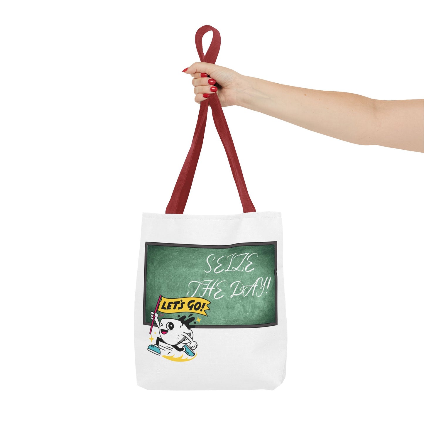 Seize the Day Tote Bag - Motivational Canvas Shoulder Bag for Daily Adventures