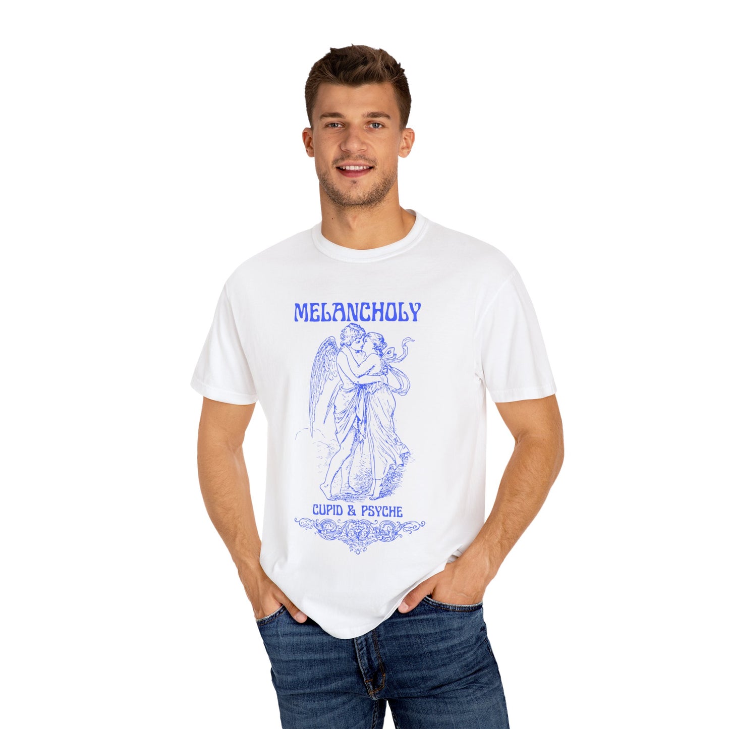 Melancholy Cupid & Psyche Unisex Garment-Dyed T-Shirt