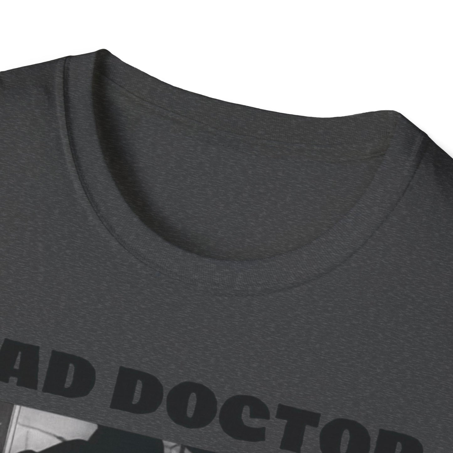 Mad Doctor Unisex Softstyle T-Shirt - Fun Graphic Tee for Halloween and Horror Fans