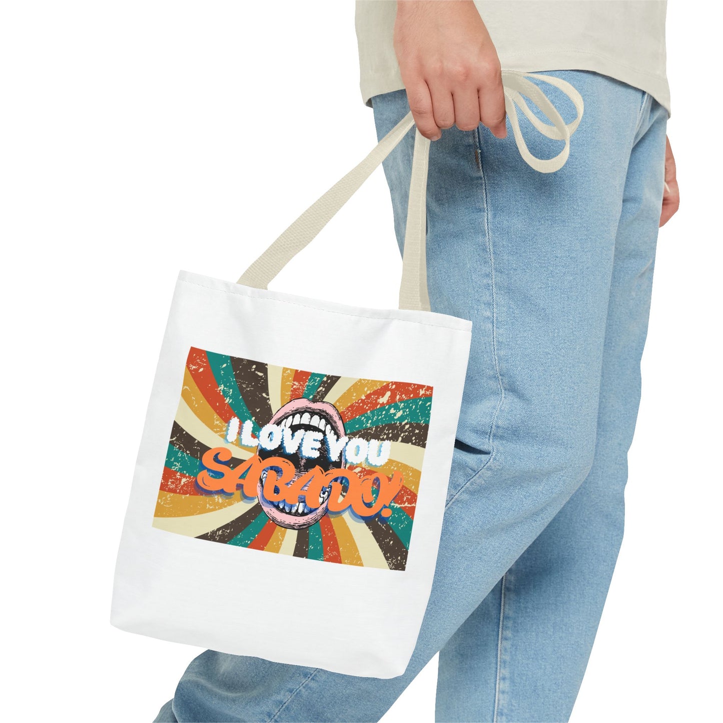 Retro Tote Bag - 'I Love You Sabado' Design for Weekend Vibes