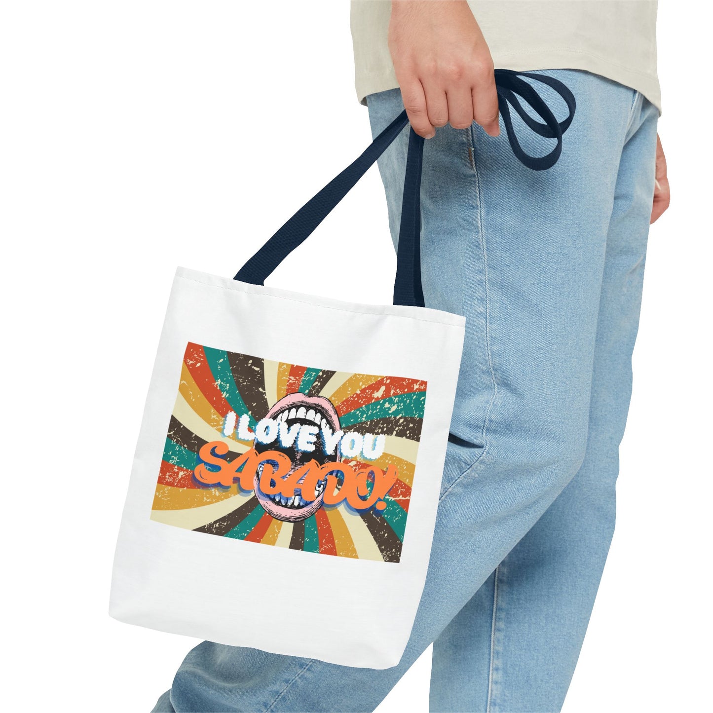 Retro Tote Bag - 'I Love You Sabado' Design for Weekend Vibes