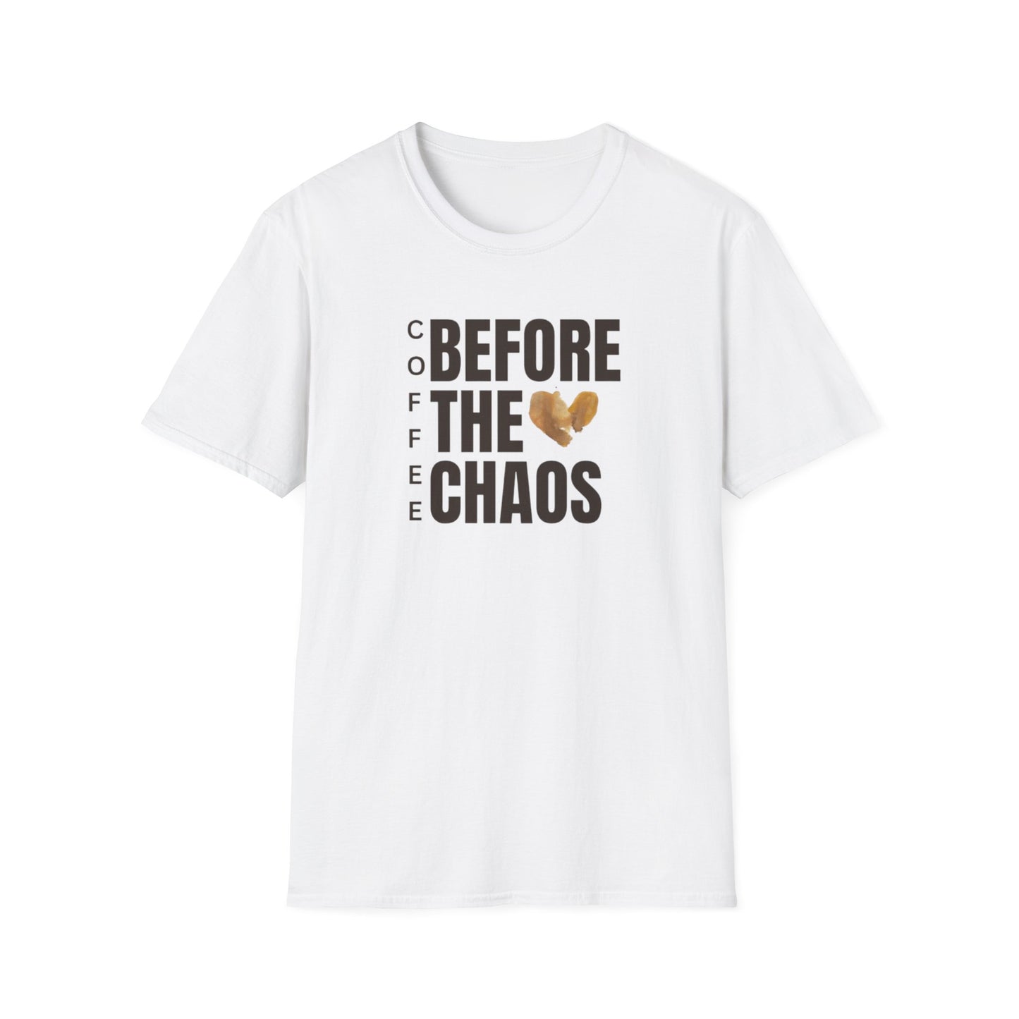 Coffee Before the Chaos Unisex Softstyle T-Shirt - Perfect for Coffee Lovers