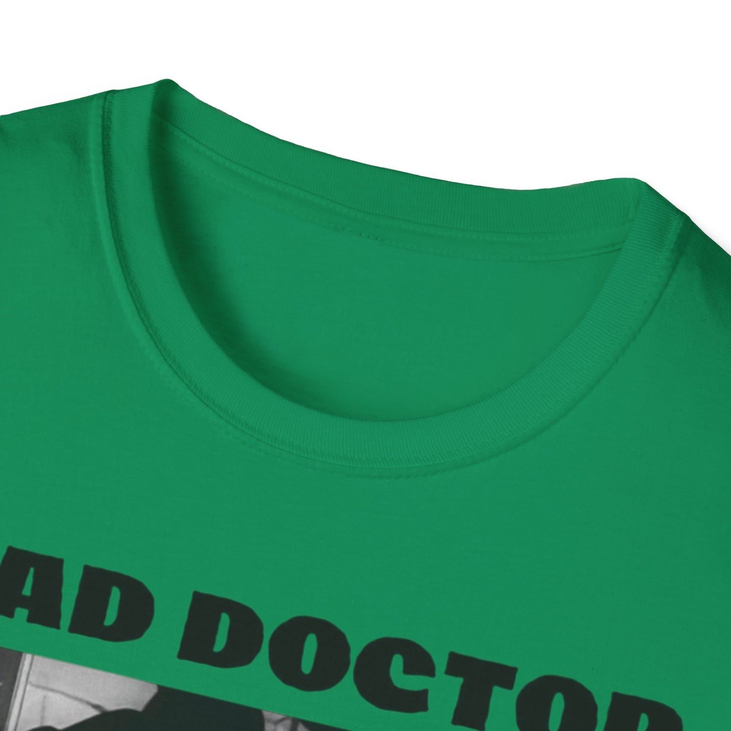 Mad Doctor Unisex Softstyle T-Shirt - Fun Graphic Tee for Halloween and Horror Fans