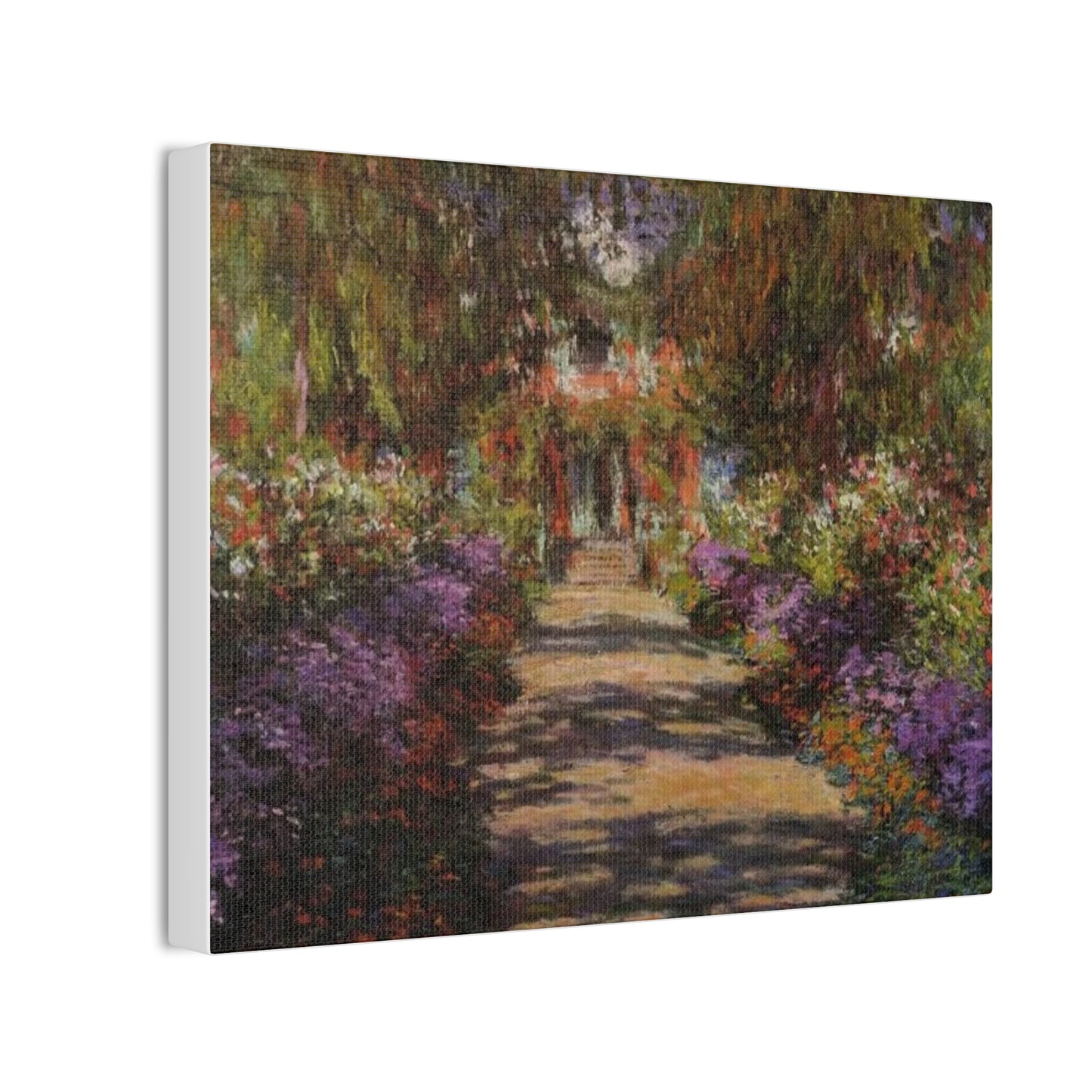 Monet Pathway Canvas Wall Art - Floral Landscape Decor