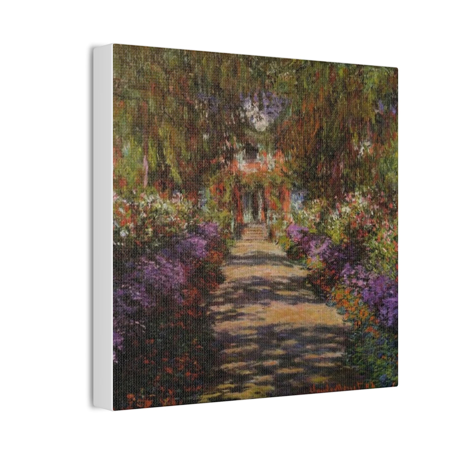 Monet Pathway Canvas Wall Art - Floral Landscape Decor