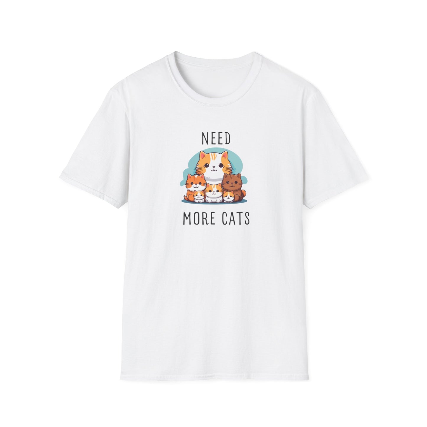 Need More Cats Unisex Softstyle T-Shirt - Perfect for Cat Lovers!