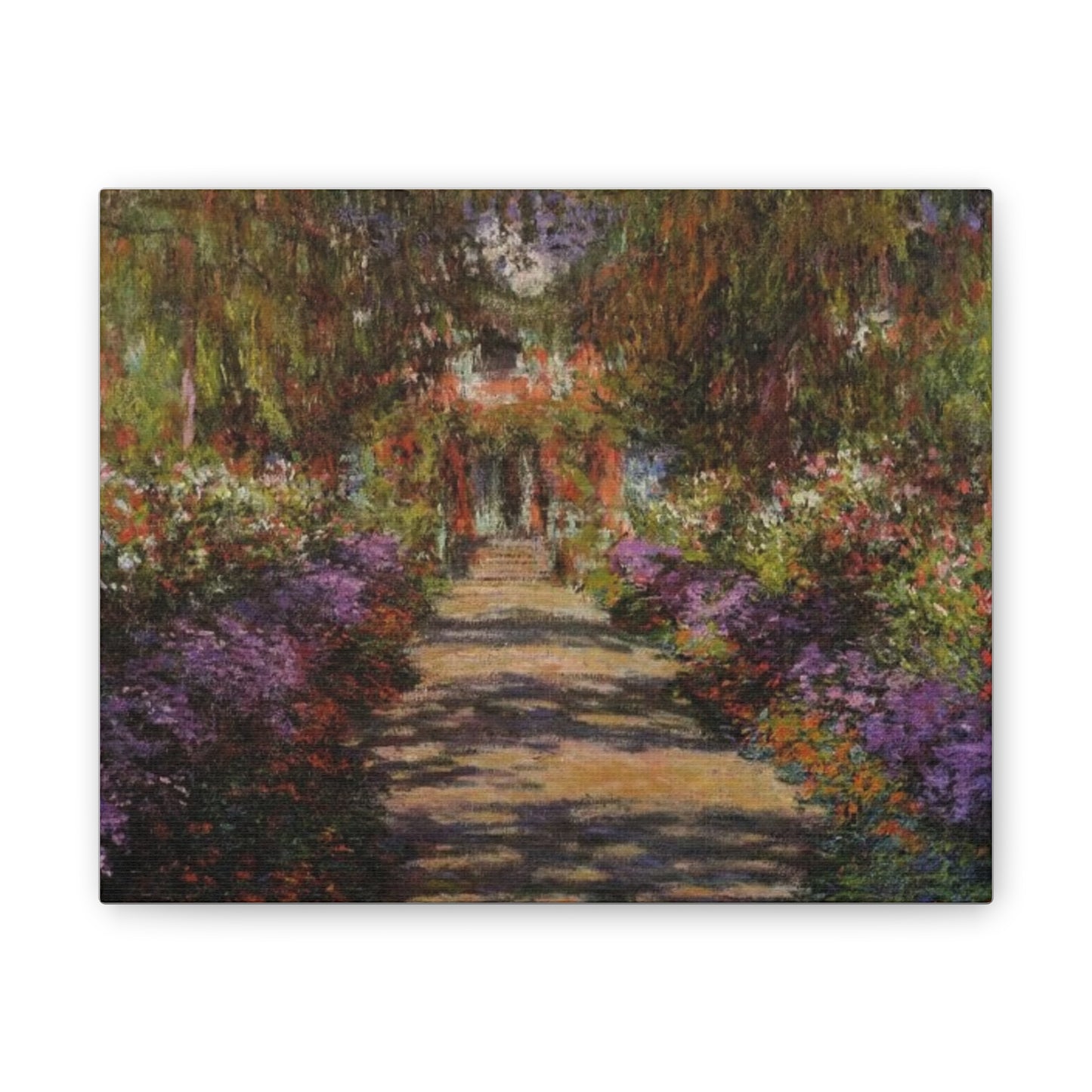 Monet Pathway Canvas Wall Art - Floral Landscape Decor