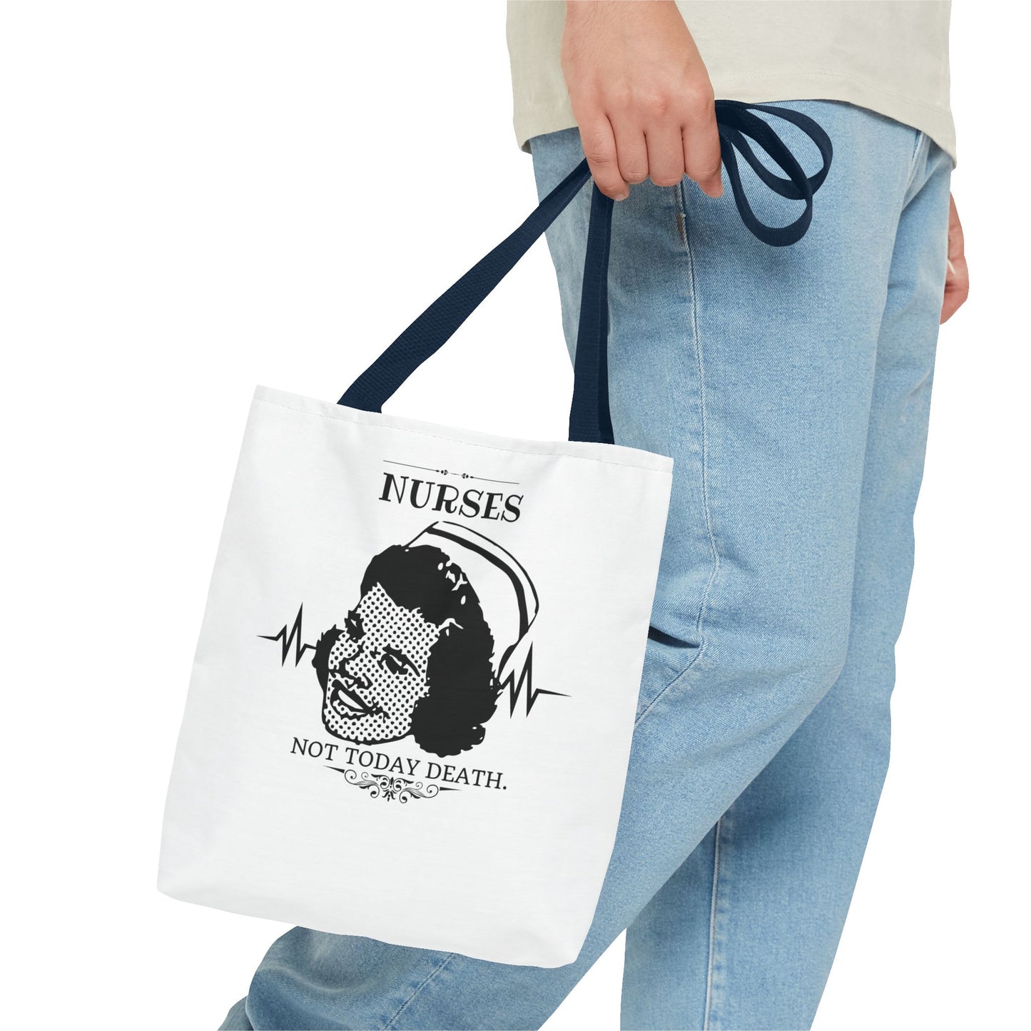 Nurses Tote Bag - "Not Today Death" Fun Design for Healthcare Heroes