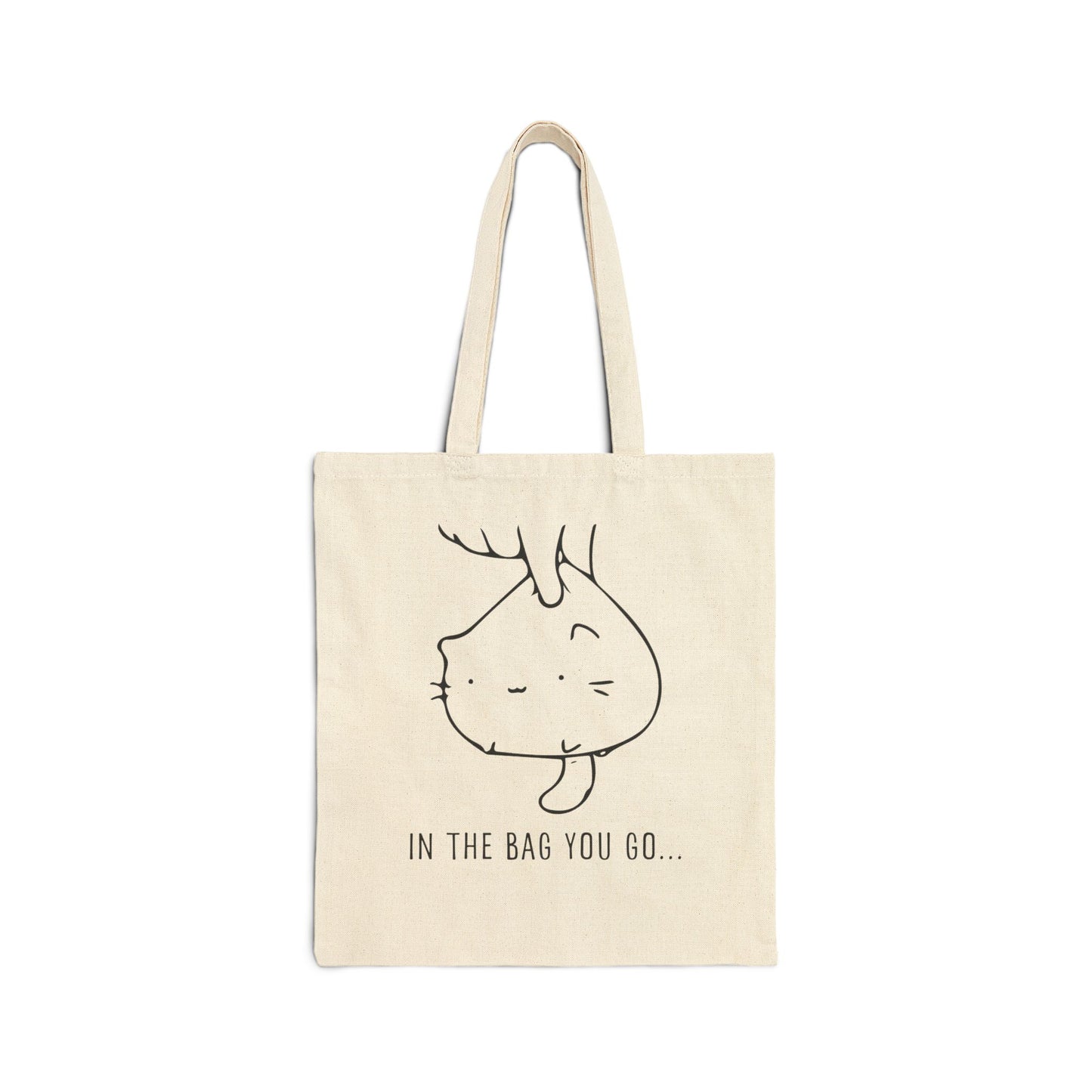 Cat in the bag Cotton Canvas Tote Bag - "In The Bag You Go" - Eco-Friendly & Stylish for Animal Lovers