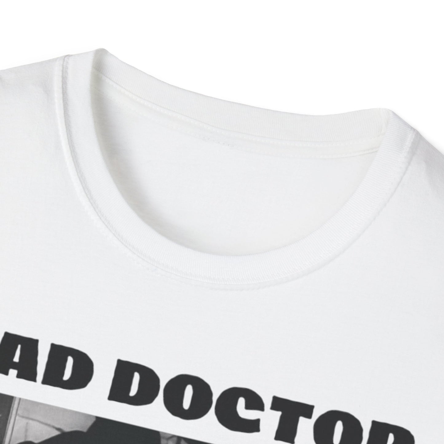 Mad Doctor Unisex Softstyle T-Shirt - Fun Graphic Tee for Halloween and Horror Fans