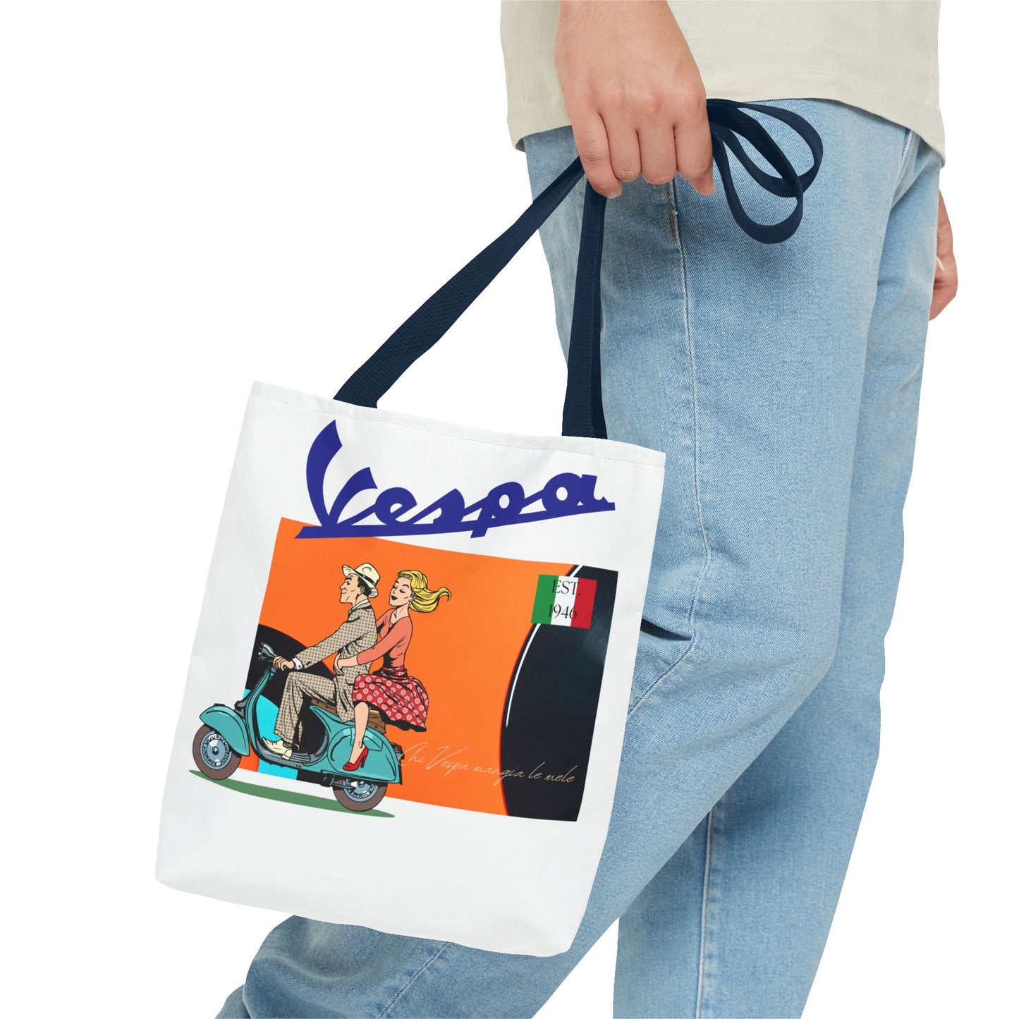 Vespa Vintage Tote Bag - Fun, Retro, and Stylish for Everyday Use