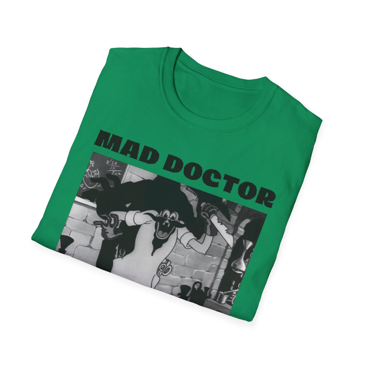 Mad Doctor Unisex Softstyle T-Shirt - Fun Graphic Tee for Halloween and Horror Fans