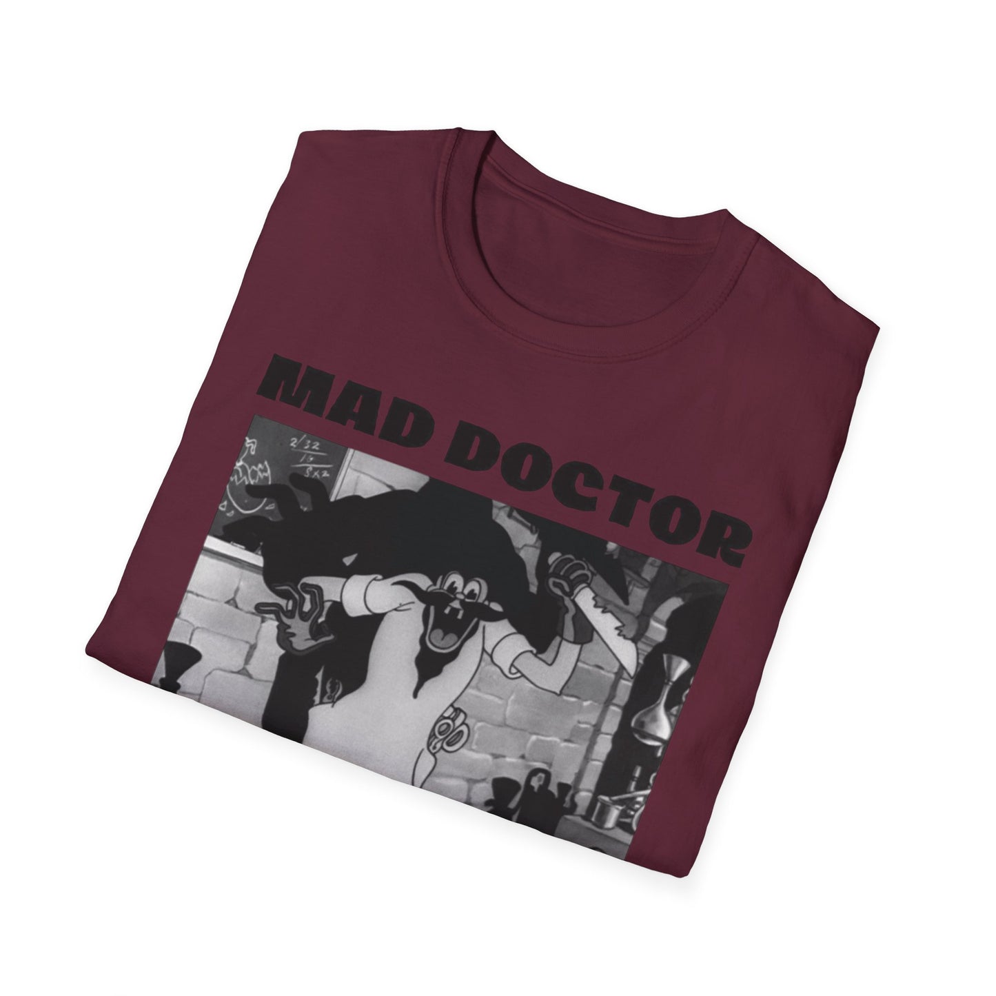 Mad Doctor Unisex Softstyle T-Shirt - Fun Graphic Tee for Halloween and Horror Fans