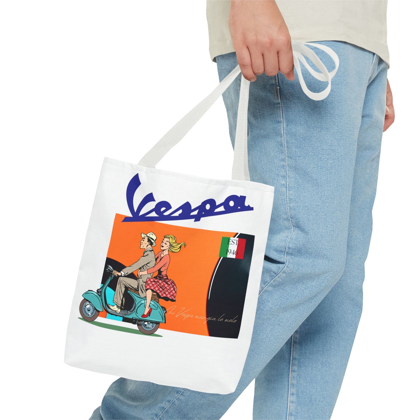 Vespa Vintage Tote Bag - Fun, Retro, and Stylish for Everyday Use