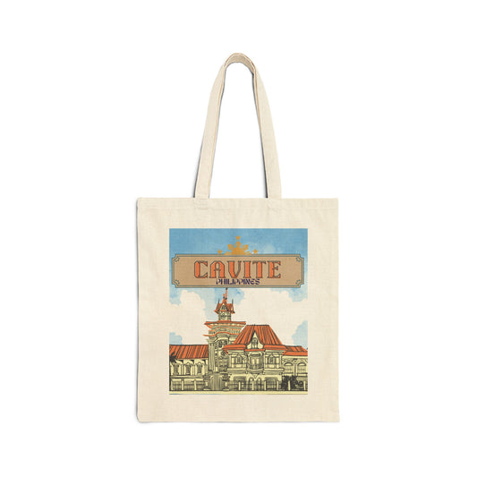 Philippines Cavire Vintage Cotton Canvas Tote Bag - Travel & Shopping Essential