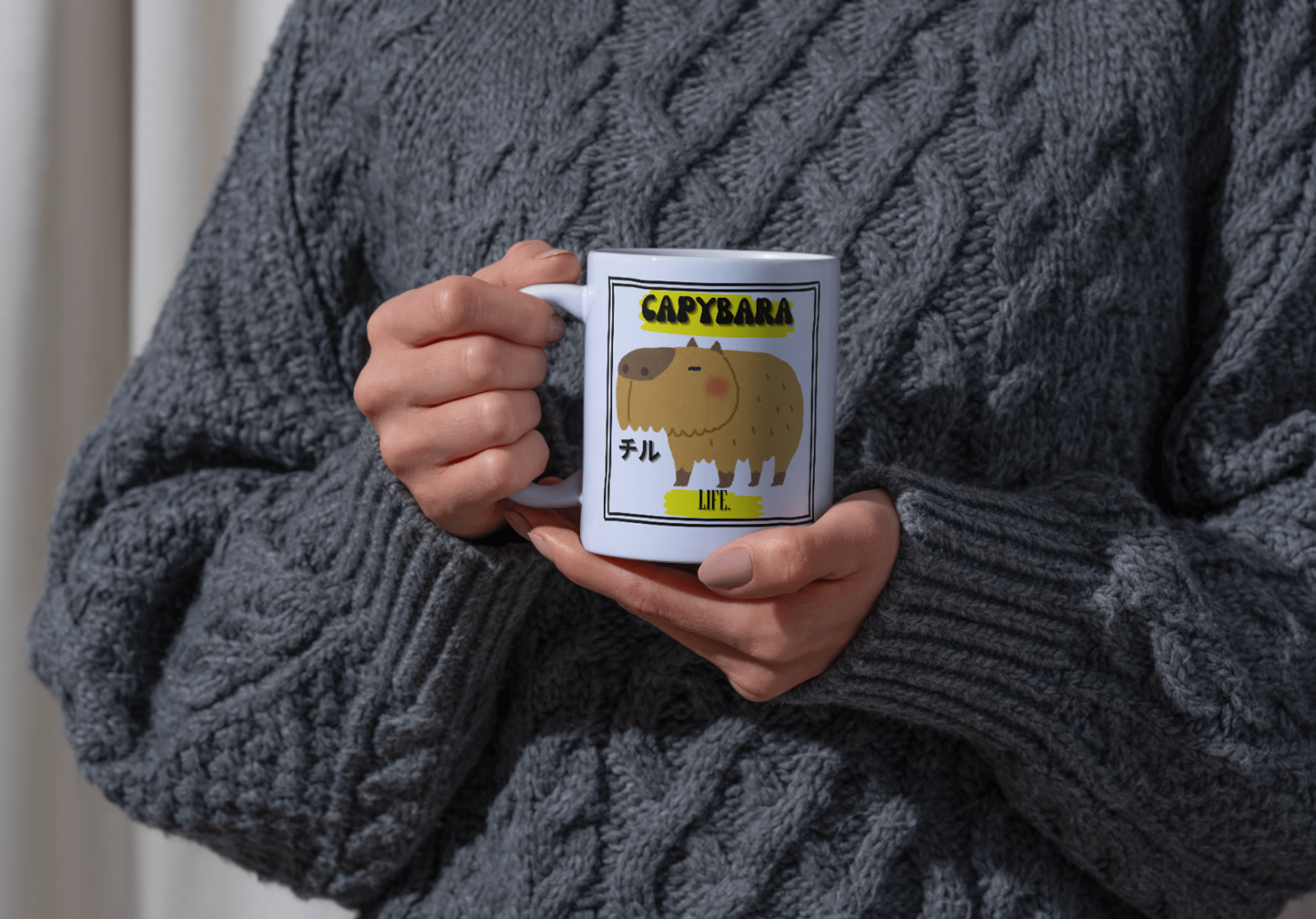 Capybara Ceramic Mug - Cute Animal Design, Perfect Gift for Animal Lovers