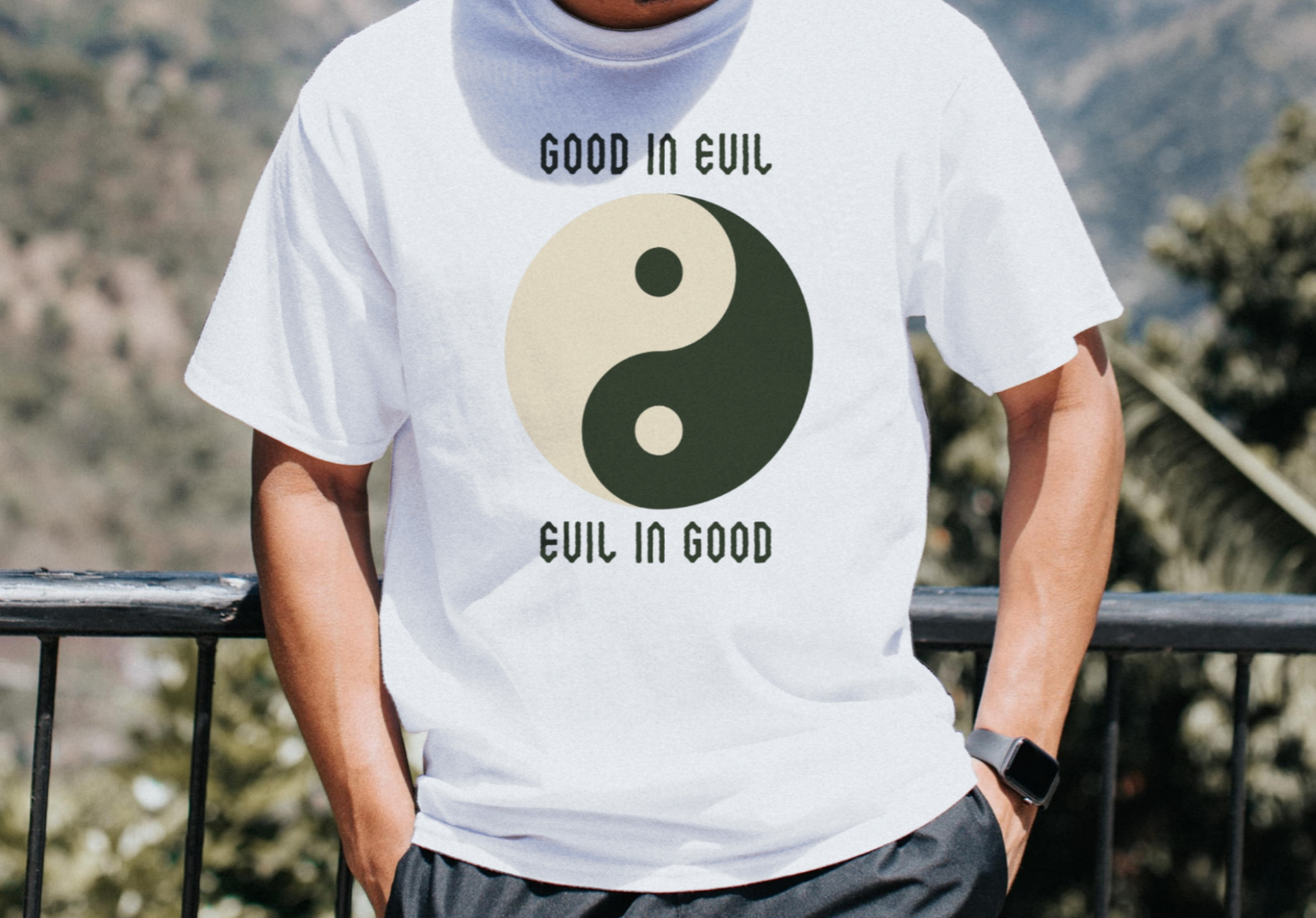 Good in Evil T-Shirt - Yin Yang Design, Positive Vibes, Ideal for Everyday Wear and Occasions Unisex tee