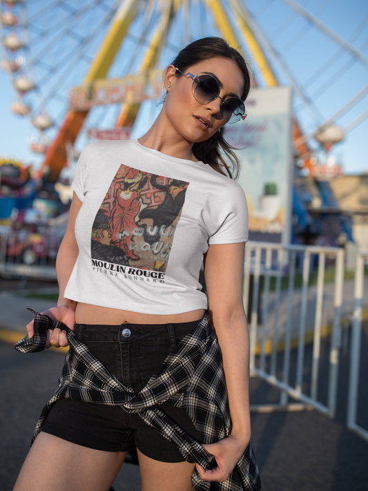 Moulin Rouge Women’s Festival Crop Top – Stylish and Fun T-Shirt for Concerts and Summer Events