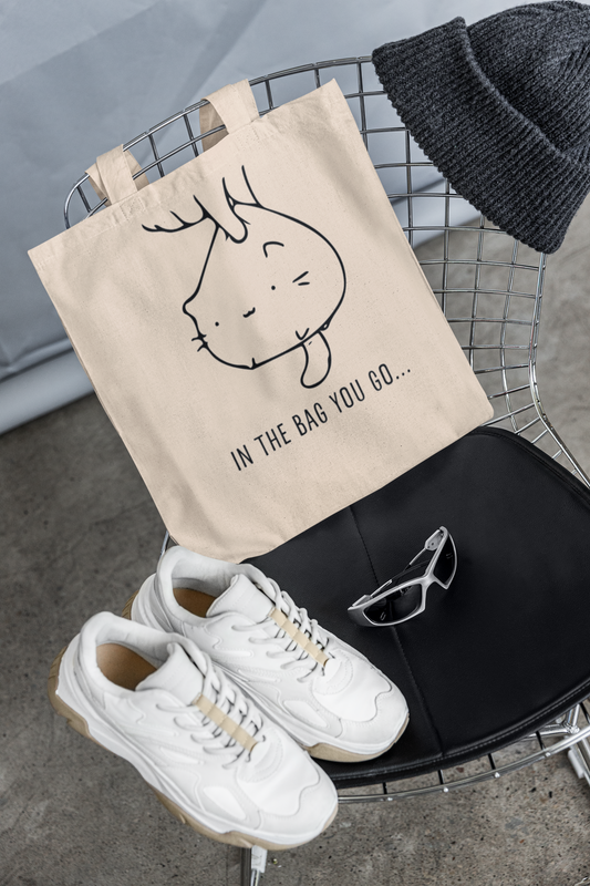 Cat in the bag Cotton Canvas Tote Bag - "In The Bag You Go" - Eco-Friendly & Stylish for Animal Lovers